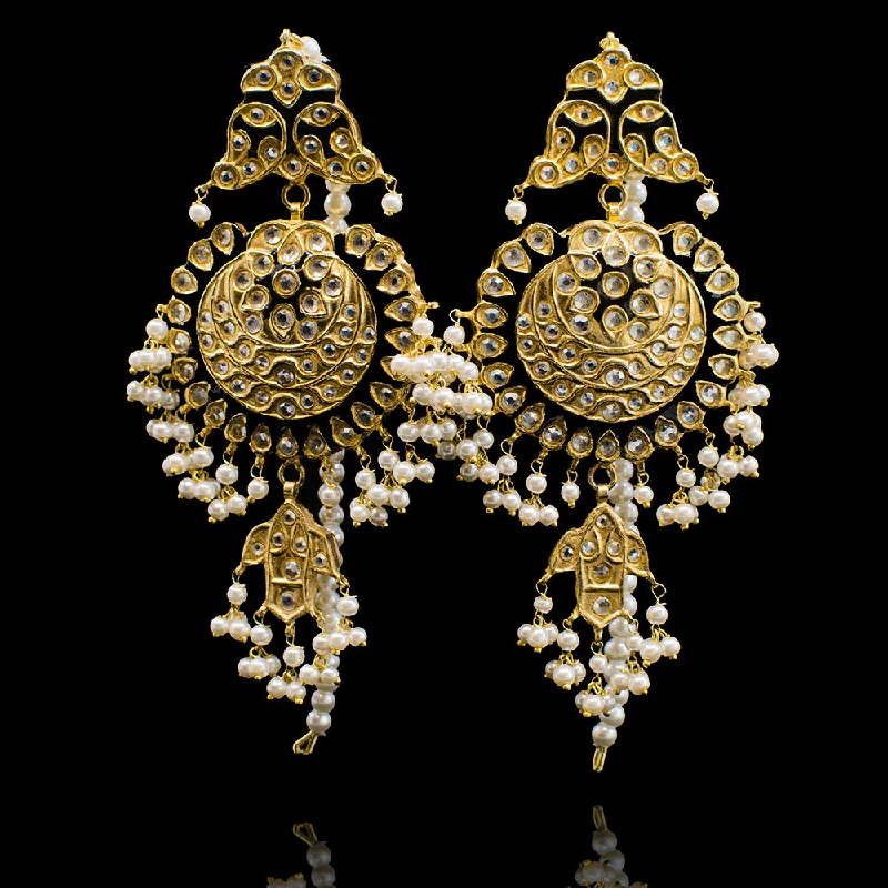 women's earrings with stud and halo design -Mahra Earrings