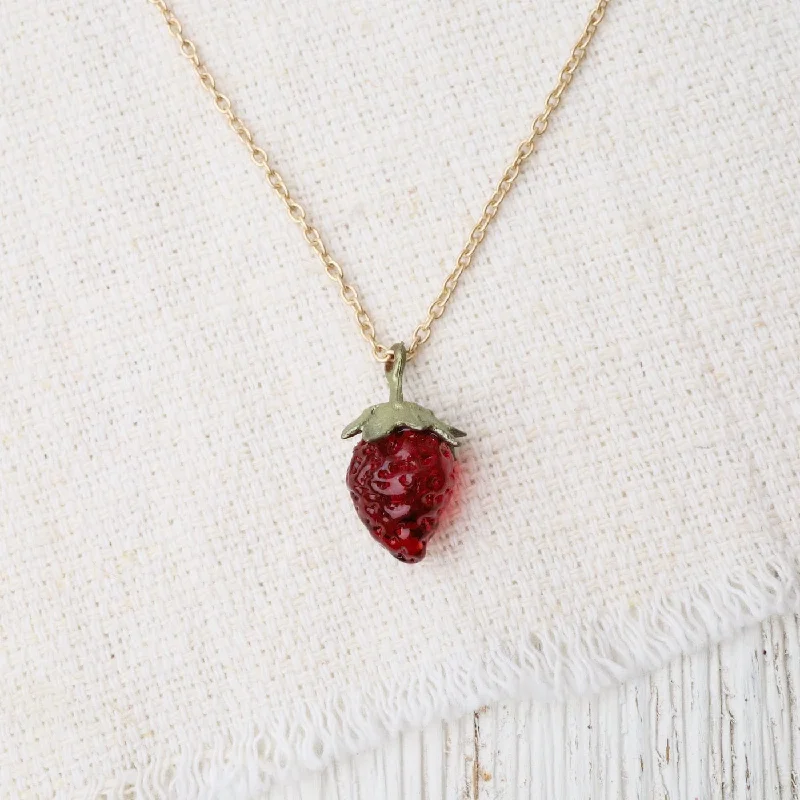 women's necklaces with layered look -Strawberry Pendant Necklace