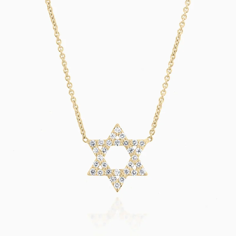 women's necklaces with delicate gold chain -Star of David Necklace with Diamonds