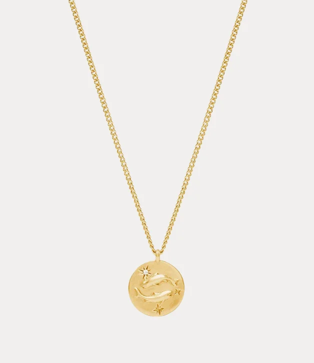 women's necklaces with drop design -Julie Vos Zodiac Delicate Necklace - Pisces