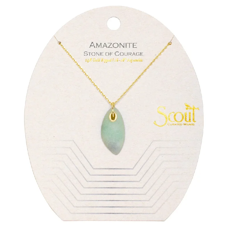 women's necklaces with subtle sparkle -Scout Organic Stone Necklace Amazonite/Gold