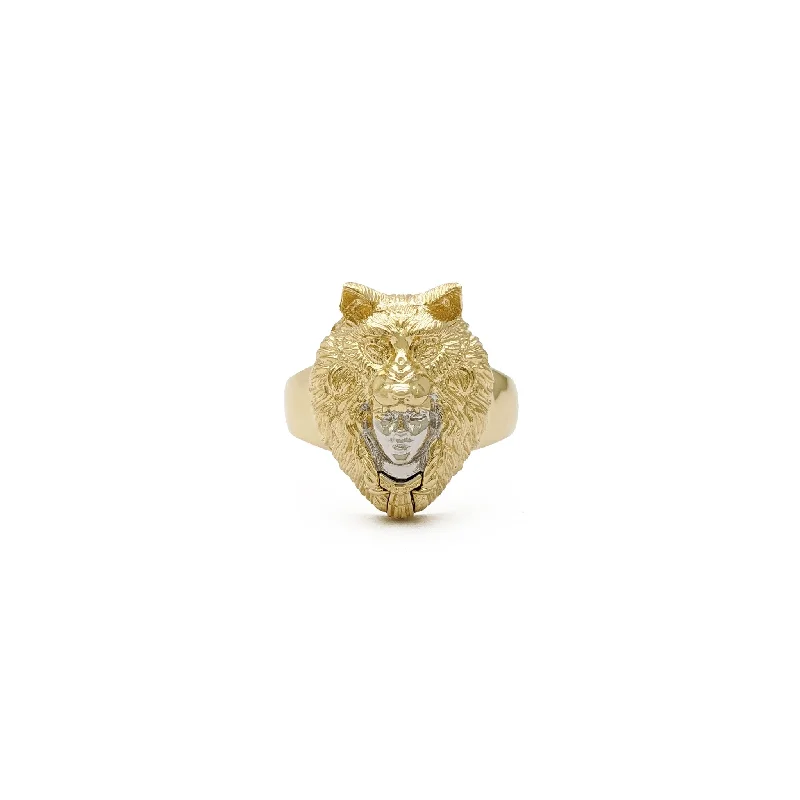 women's rings with large center stone -Lady Shaman (Wolf Headdress) Ring (14K)