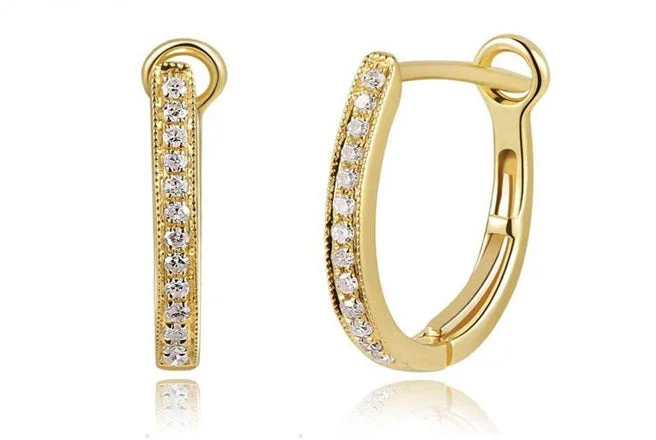 women's earrings with multi-layered design -Venetti Huggie Earrings