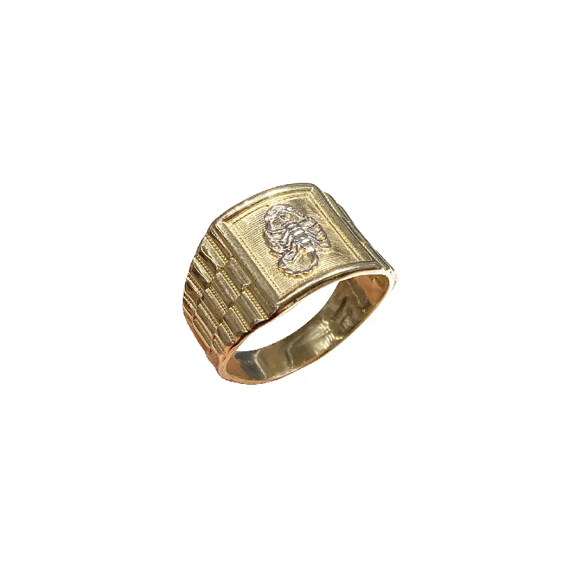 women's rings with gemstone -Presidential Scorpion Ring (14K)