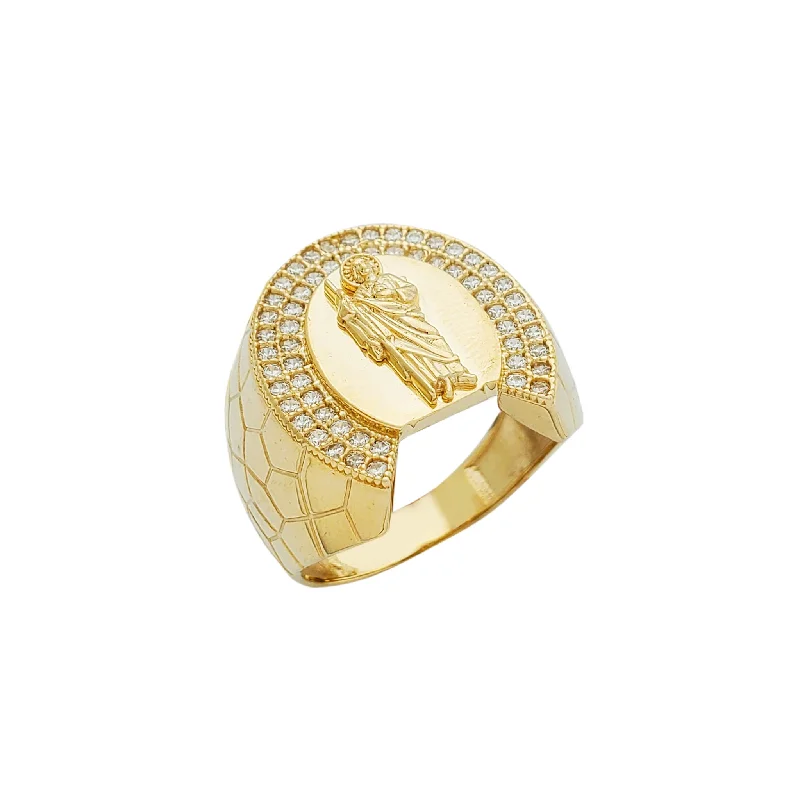 women's rings with statement stone -Saint Jude Cobble & Ice Ring (10K)