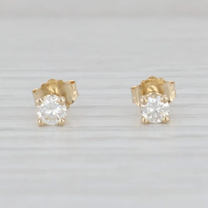 women's earrings with filigree work -New 0.30ctw Diamond Solitaire Stud Earrings 14k Yellow Gold April Birthstone