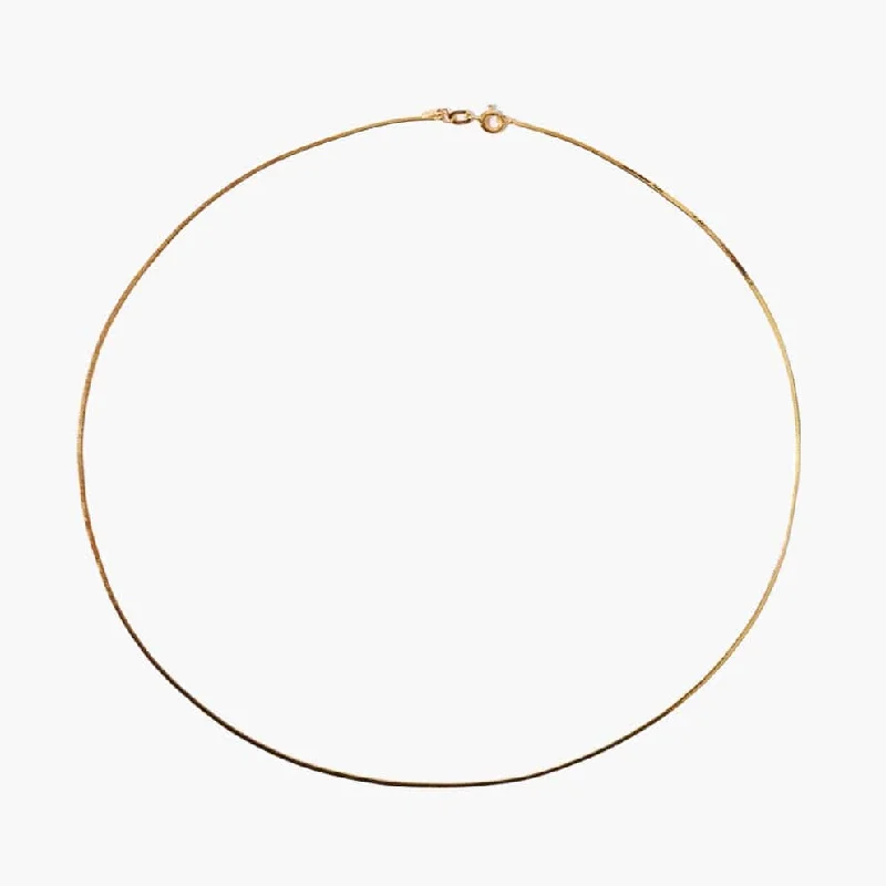 women's necklaces with layered pendants -14k Herringbone Chain Necklace