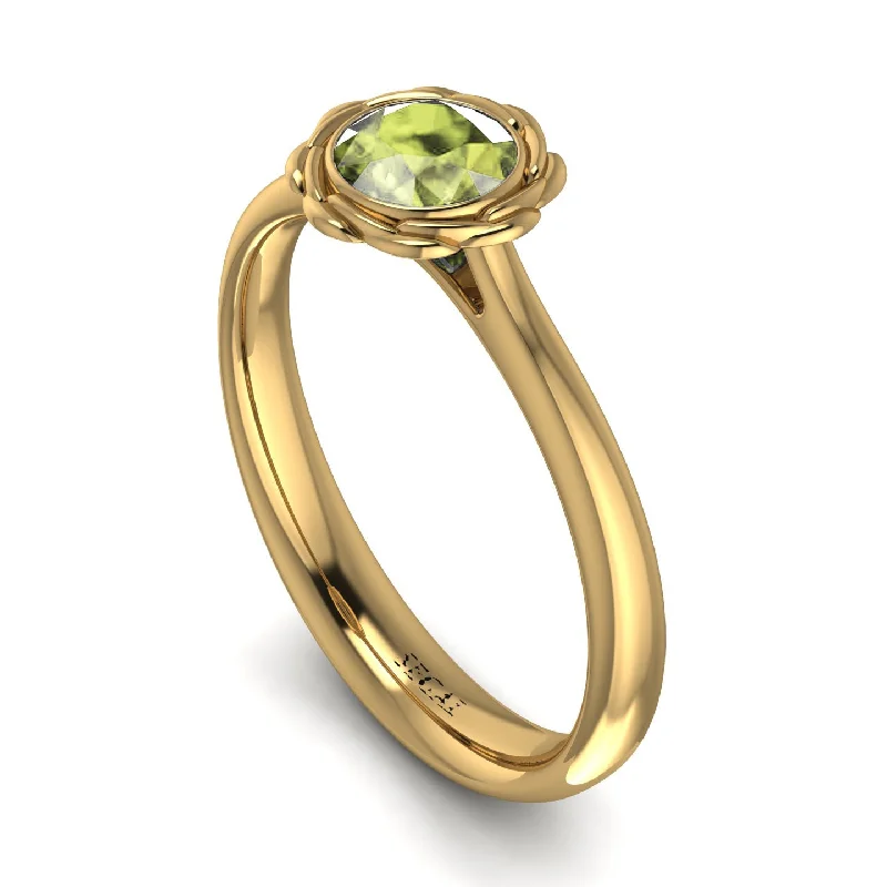 women's engagement rings with modern style -Solitaire Minimalist Peridot Ring - Eden No. 701