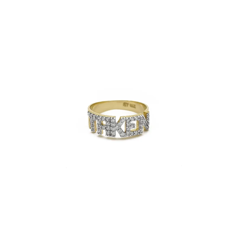 women's rings diamond -'TAKEN' Wording Ring (14K)