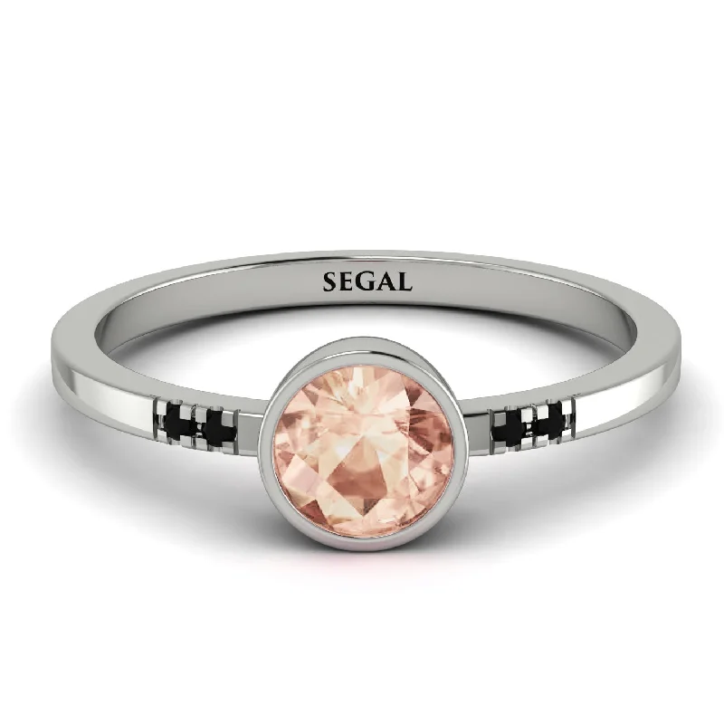 women's engagement rings with colorful gemstones -Bezel Minimalist Morganite Ring - Kinsley No. 906