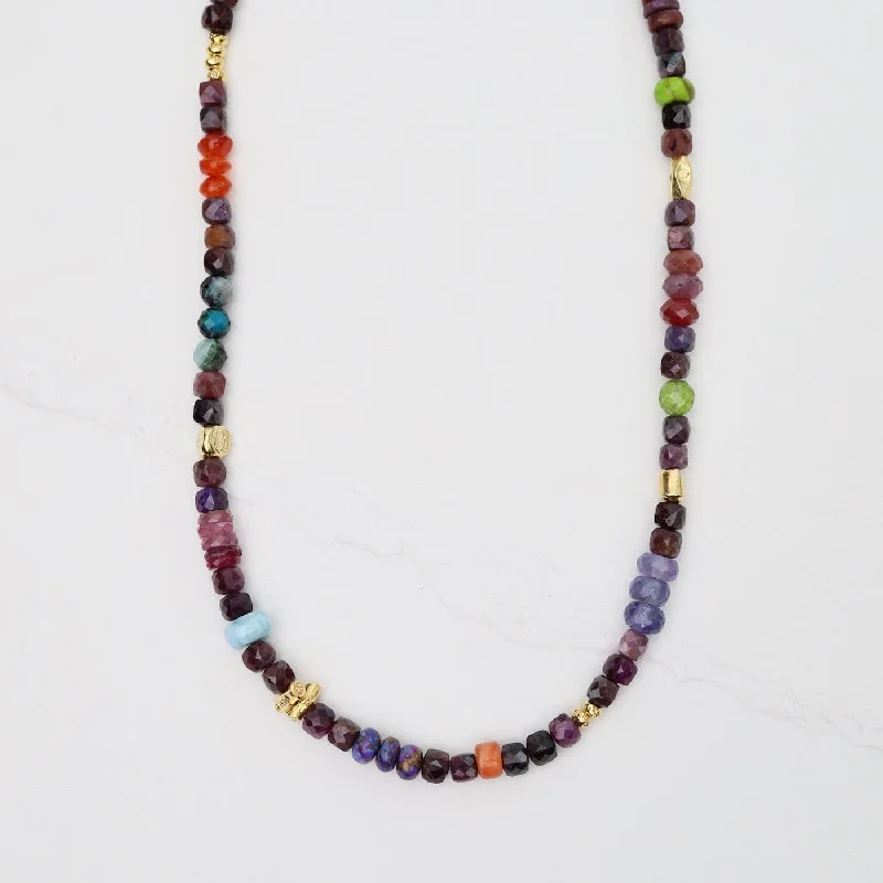 women's necklaces with opal accents -Dark Ruby Cube Necklace