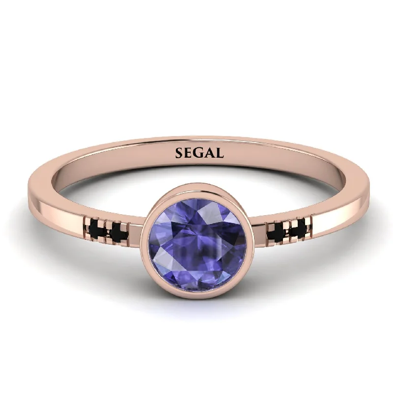 women's engagement rings with vintage halo -Bezel Minimalist Tanzanite Ring - Kinsley No. 205