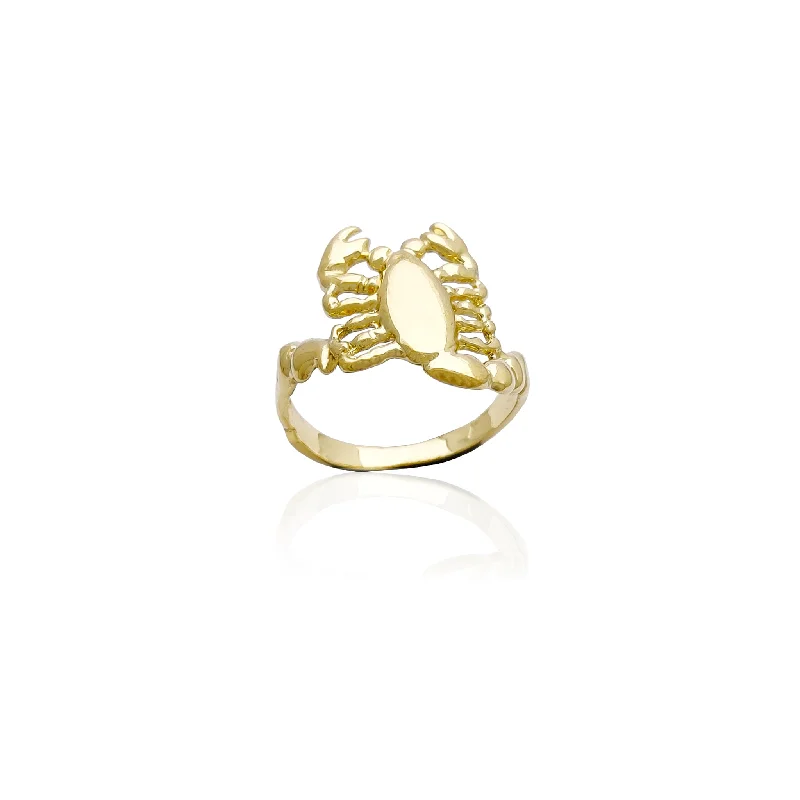 women's rings with gemstone halo -Scorpion w/ Coiled Tail Ring (14K)