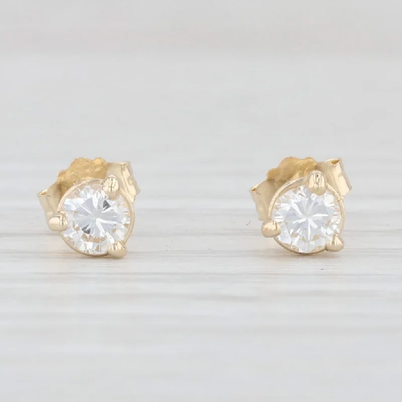 women's earrings with mixed metals -New 0.42ctw Diamond Martini Stud Earrings 14k White Gold Round Solitaire Studs