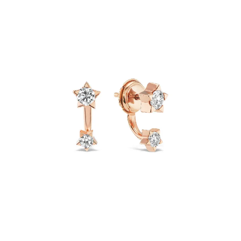 women's earrings with dangling style -DOUBLE STAR STUD EARRINGS