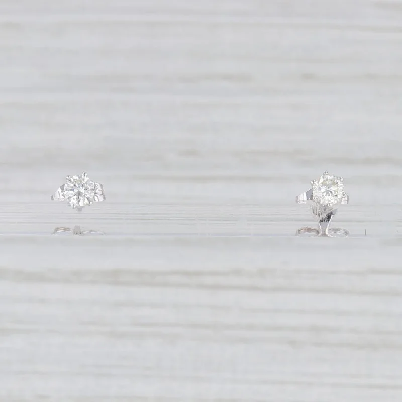 women's earrings with dangling style -0.60ctw Diamond Solitaire Stud Earrings 14k White Gold Round Solitaire