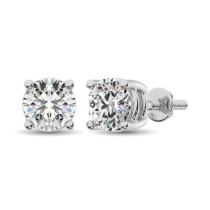 women's earrings with subtle elegance -14K WHITE GOLD LAB GROWN DIAMOND  STUDS