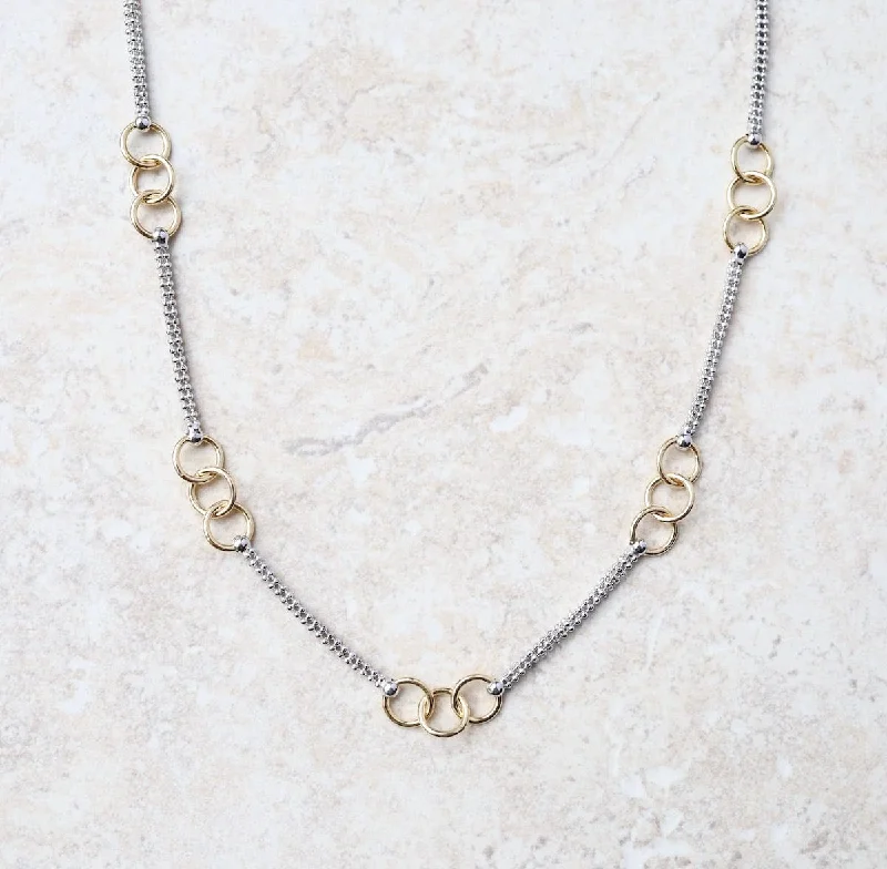 women's necklaces with heart design -Chain & Circles Necklace