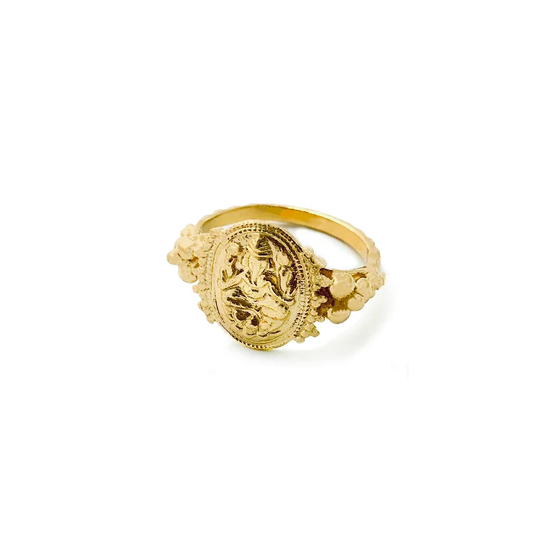 women's rings with understated beauty -Ganesh Chaturthi Ring (10K , 14K or 18K)