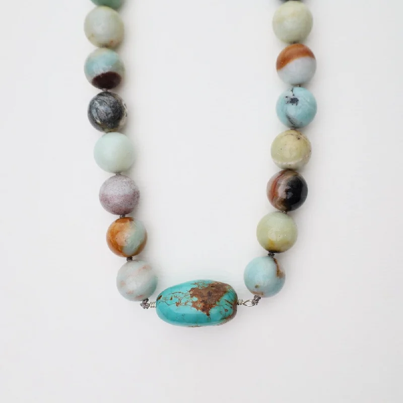 women's necklaces with pearl cluster -Chunky Amazonite Necklace