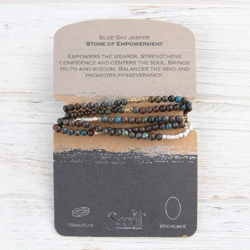 women's necklaces with engraved pendant -Scout Blue Sky Jasper Wrap Bracelet & Necklace