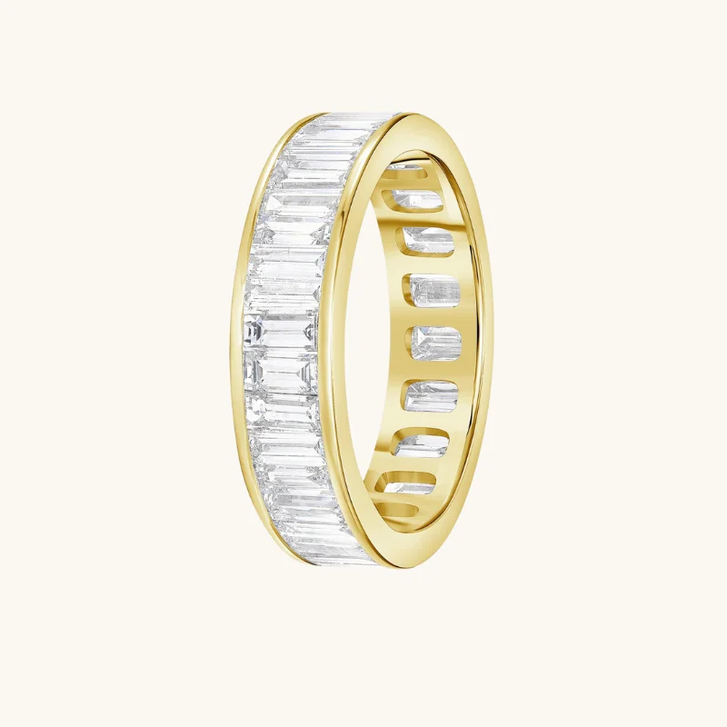 women's engagement rings with large center stone -Diamond Baguette Eternity Band