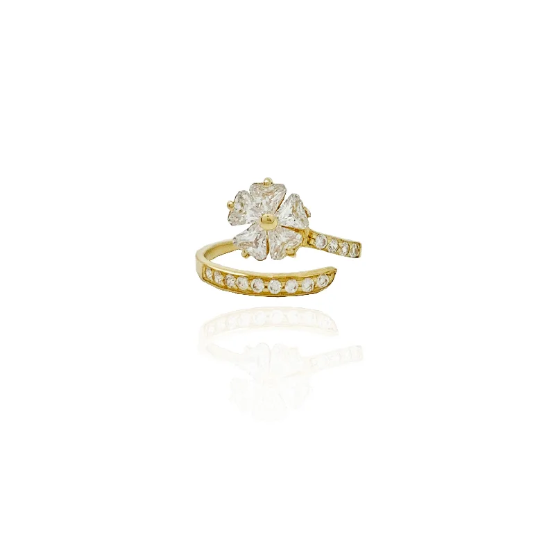 women's rings with diamond accents -Baby-Sized Flower Vine Ring (14K)