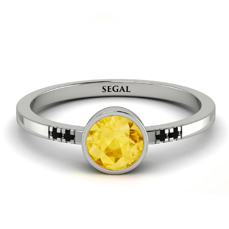 women's engagement rings with intricate setting -Bezel Minimalist Citrine Ring - Kinsley No. 606