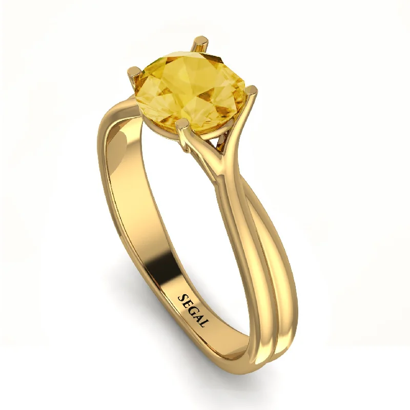 women's engagement rings with geometric shapes -Solitaire Twist Shank Citrine Ring - Eleanor No. 601