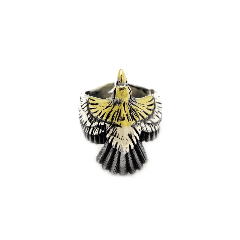 women's rings with color gemstone center -Eagle Ring (Silver)