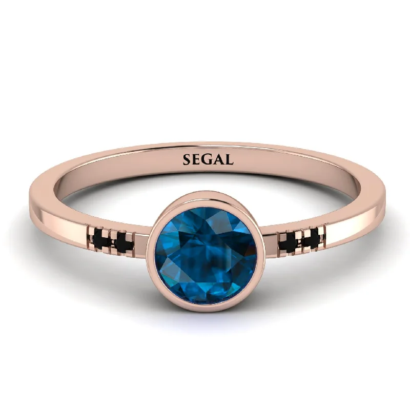 women's engagement rings with stackable design -Bezel Minimalist Blue Topaz Ring - Kinsley No. 505