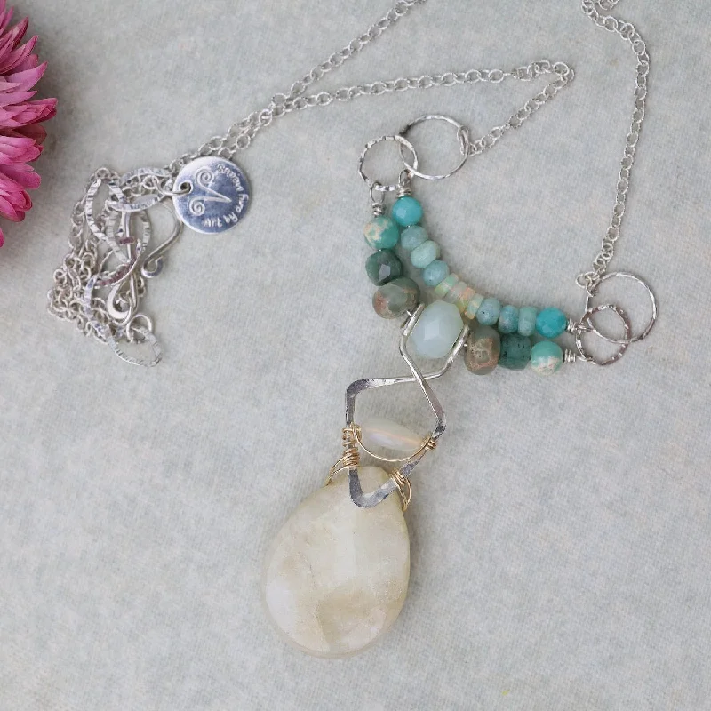 women's necklaces with moonstone charm -Spring Melt Necklace