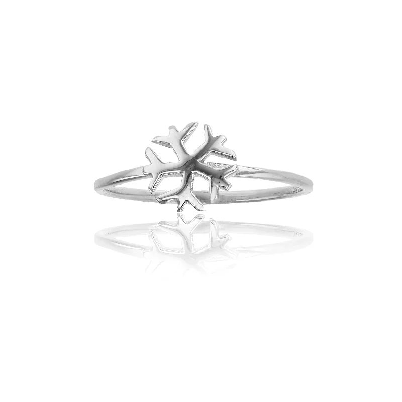 women's rings with vintage-inspired design -Snowflake Ring (Silver)