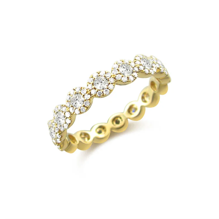 women's engagement rings with infinity symbol -14K Gold Diamond Illusion Eternity Ring