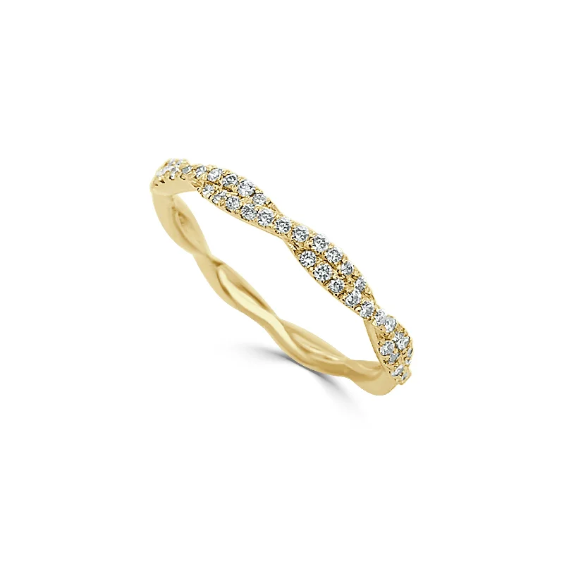 women's engagement rings with asymmetrical style -14k Gold & Diamond Twist Ring