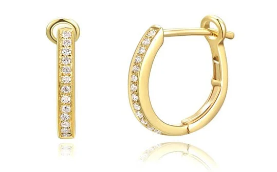 women's earrings with crystal studs -Venetti Huggie Earrings