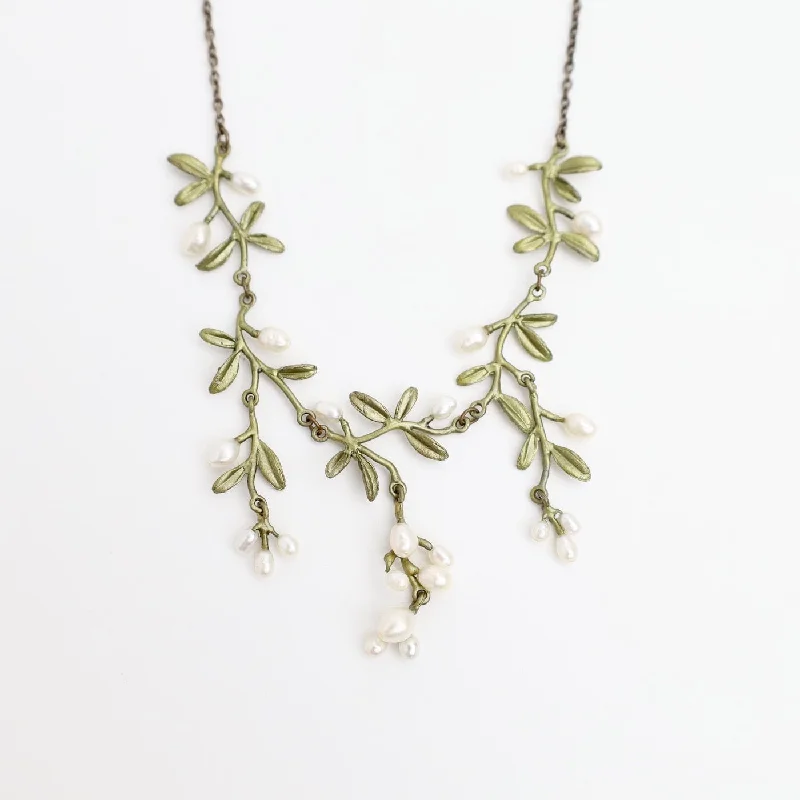 women's necklaces with pearl -Garden Vine Statement Necklace