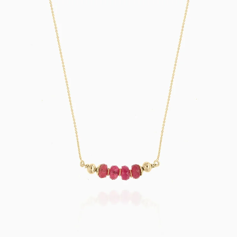 women's necklaces with cross design -Necklace with Ruby Beads