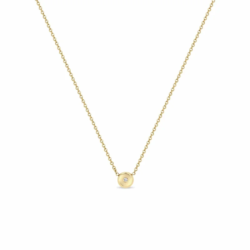 women's necklaces with drop design -14k Small Diamond Nugget Necklace