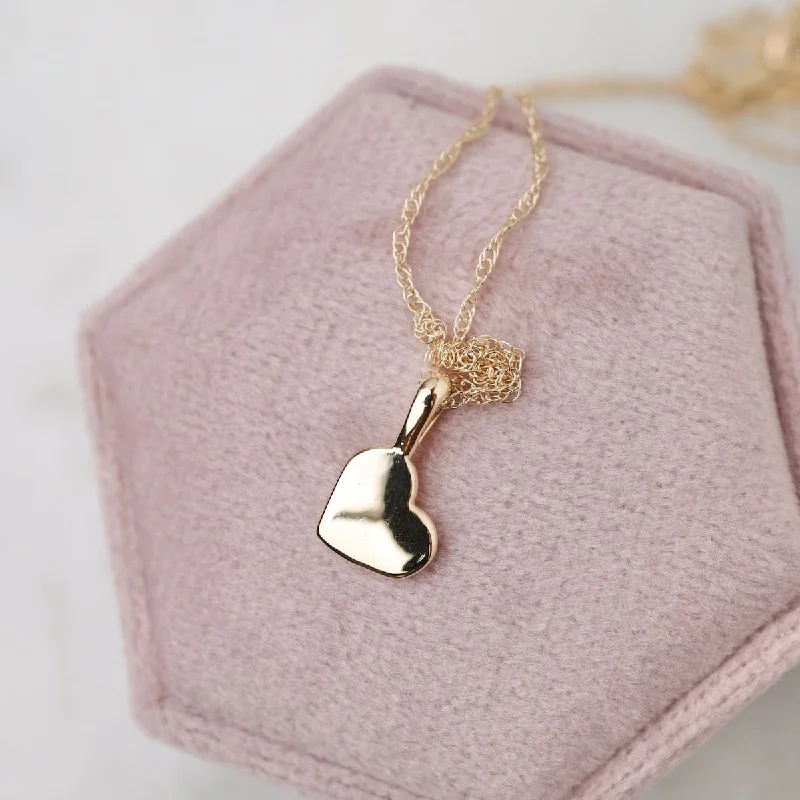 women's necklaces with polished finish -14k Gold Heart Pendant Necklace