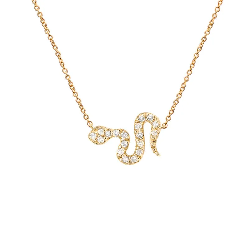 women's necklaces with bar pendant -14k Petite Snake Necklace