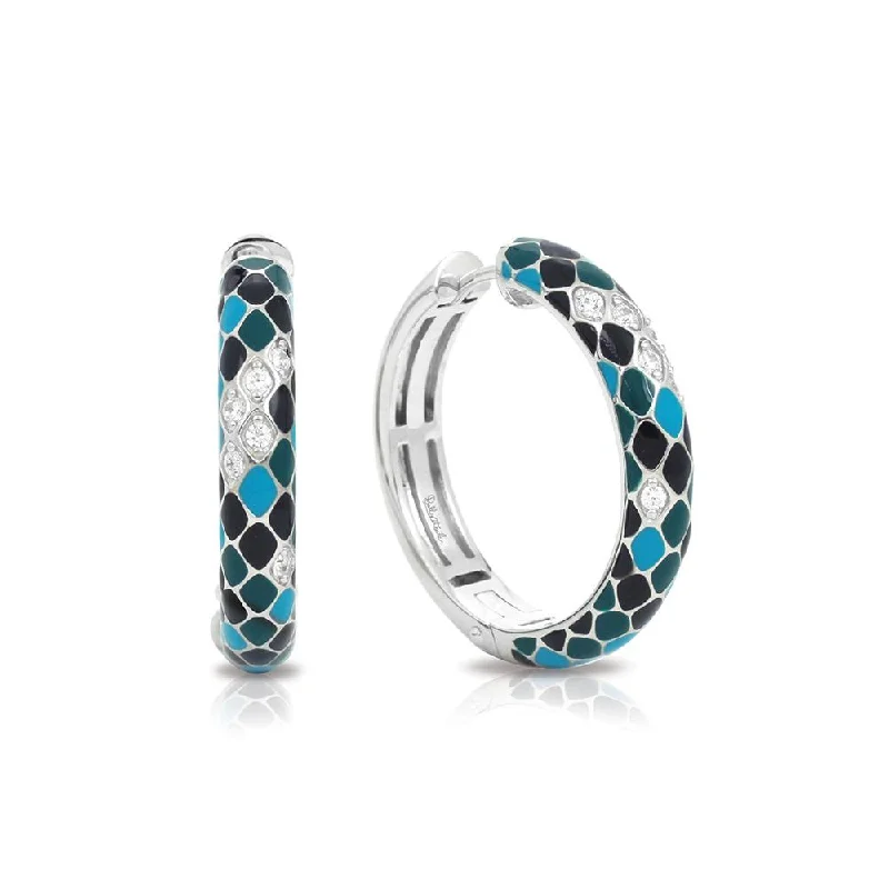 women's earrings with statement design -Snakeskin Constellations Hoop Earrings