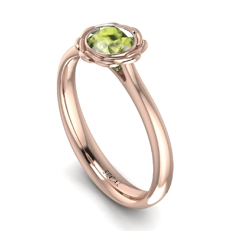 women's engagement rings with vintage design -Solitaire Minimalist Peridot Ring - Eden No. 702