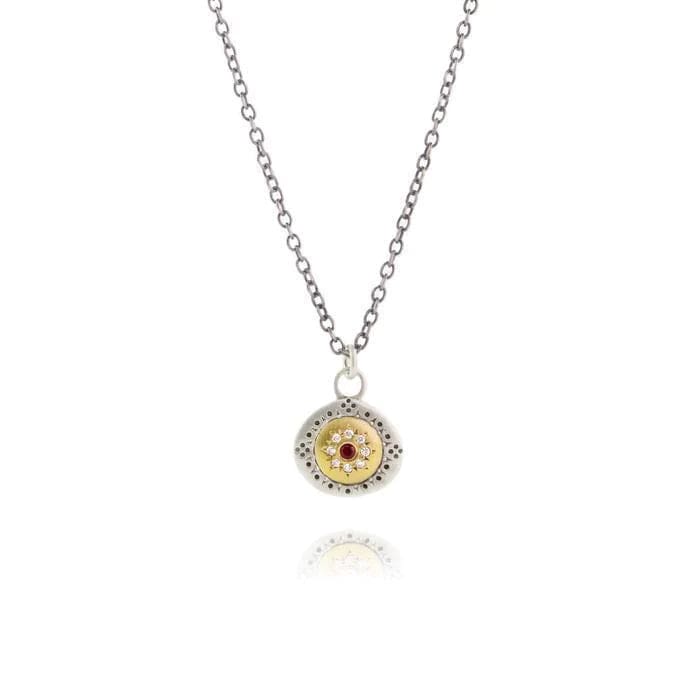 women's necklaces with statement gemstone -Ruby Seeds of Harmony Charm Necklace