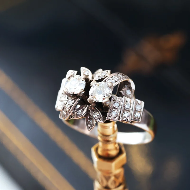 women's engagement rings with rose gold diamond -Sooo... Glamorous Vintage 1970's Diamond Cocktail Ring