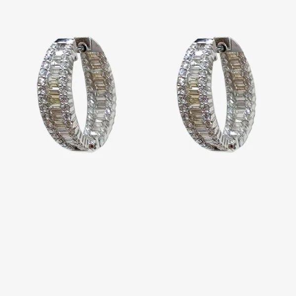 women's earrings with sophisticated look -14k White Gold Diamond Earrings