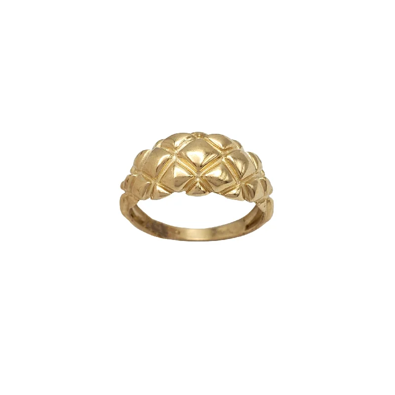 women's rings with intricate design -Snakeskin Texture Dome Ring (14K)