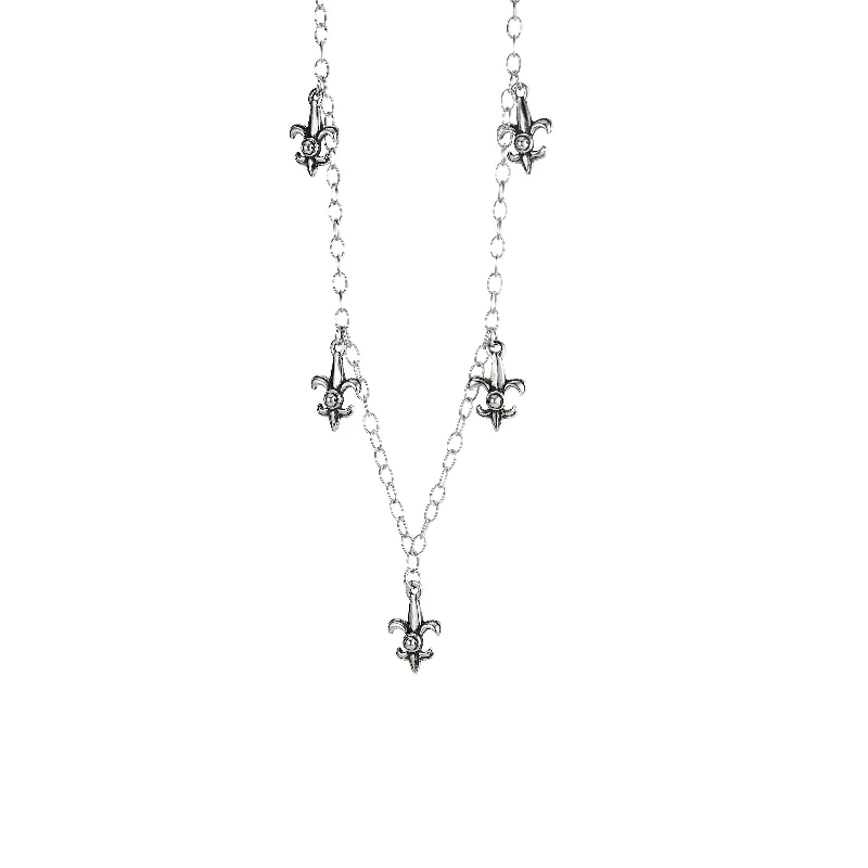 women's necklaces with round pendant -Fleur de Lis Mini Necklace