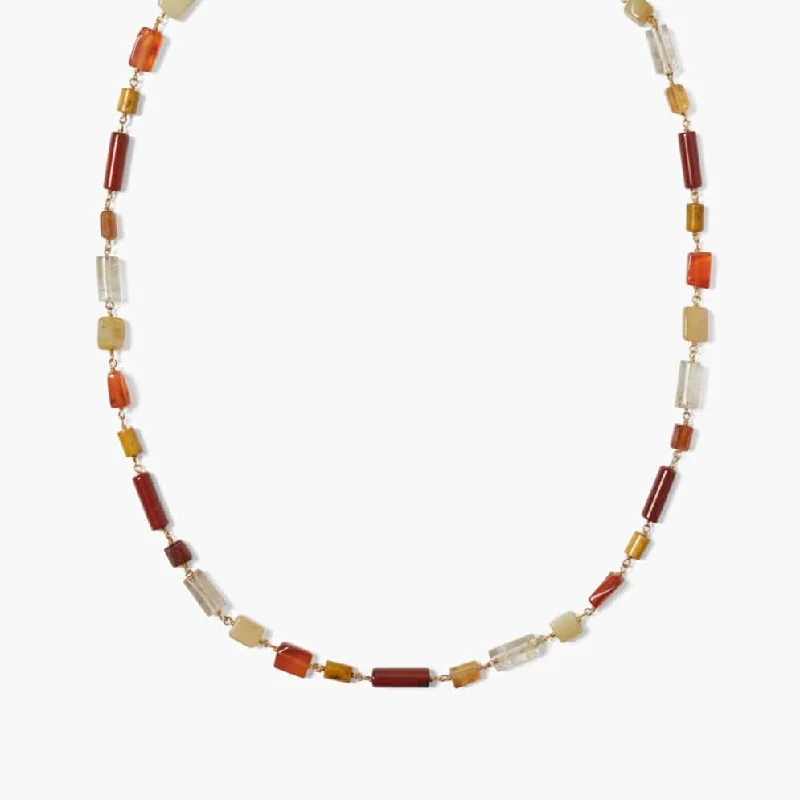 women's necklaces with bold bar design -Eden Necklace Carnelian Mix