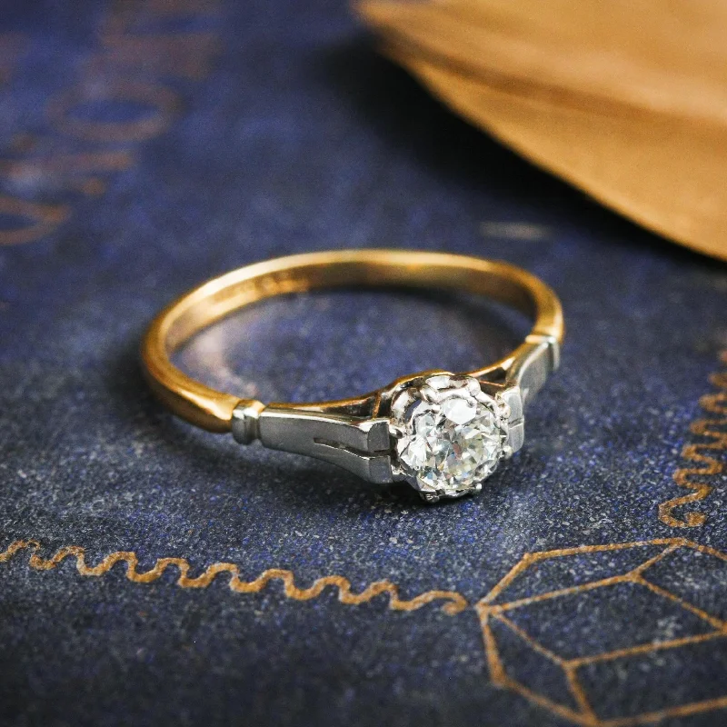 women's engagement rings with oval diamond -A Restrainedly Lovely Vintage Diamond Solitaire Ring